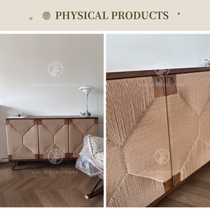 Buffet à 2 portes en bois <span class=keywords><strong>de</strong></span> frêne tressé, meuble d'entrée <span class=keywords><strong>de</strong></span> luxe pour villa, meuble <span class=keywords><strong>de</strong></span> rangement <span class=keywords><strong>de</strong></span> chaussures moderne et organique pour le Moyen-Orient - Product Image 4