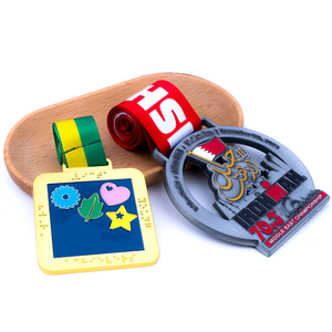 מדליות ספורט אמייל בהתאמה אישית, עיצוב מרתון, שחייה, קראטה, כדורעף, גראפלינג, אופניים, ריקוד, מדליות מתכת - Product Image 3