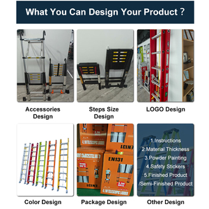 Escabeau d'escalade Gs En131 approuvé multi-usages trois cinq couches simple face large fibre de verre Frp 1 AN - Product Image 6