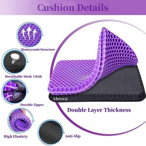 <span class=keywords><strong>Coussin</strong></span> de siège en gel alvéolé pare-balles |   <span class=keywords><strong>Coussin</strong></span> ultra doux de grande taille avec coussinets en gel rafraîchissant et housse rembourrée |   <span class=keywords><strong>Coussin</strong></span> orthopédique - Product Image 4