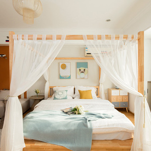 <span class=keywords><strong>Lit</strong></span> double à quatre poteaux en bois massif moderne, style japonais, tatami, <span class=keywords><strong>lit</strong></span> de séjour d'inspiration asiatique du Sud-Est - Product Image 2