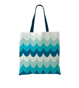 Sac fourre-tout en toile de coton écologique imprimé sur mesure, style occidental simple, sac de courses à poignées en tissu - Product Image 5