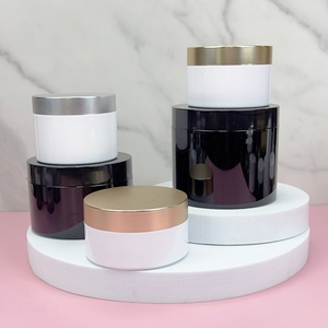 Wholesale 100ml 150ml 200ml 250ml Thick Wall White Plastic Jar and Gold Lids Luxury Clear Plastic Jars for Cosmetic Cream - Product Image 4