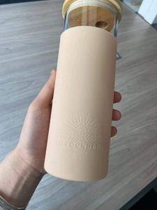 Custom Logo 12oz 17oz High Borosilicate <strong>Glass</strong> Water Bottle with Bamboo Lid Silicone Sleeve <strong>Glass</strong> <strong>Tumbler</strong> with Rope Handle - Product Image 5