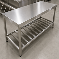 Table de travail de cuisine en acier inoxydable avec crédence, table de préparation alimentaire commerciale, sur mesure selon dessin