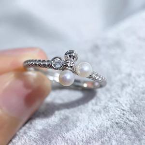 10747 Accesorios de Perlas DIY, Anillo Ajustable de Plata Pura S925, Incrustaciones de Perlas de 11-13 mm, Base Vacía para Incrustaciones, Base Dorada/Plateada Incluida - Product Image 2