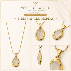 Collier en acier inoxydable pour femmes, bijoux modernes - Product Image 4