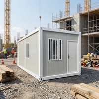 Maison conteneur modulaire démontable, emballée à plat pour l'expédition, bureau de chantier portable, camp de construction, logement temporaire