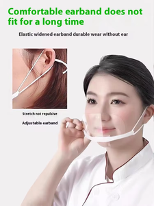 कैंटीन के उपयोग के लिए धूल के लिए ईयरलूप फ्लैट पैटर्न कवर के साथ एंटी-फॉग प्लास्टिक श्वसन मास्क - Product Image 5