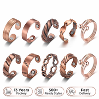 Cincin Magnetik Tembaga Murni 99,99% untuk Terapi Penyembuhan, Dapat Disesuaikan, Grosir, Perhiasan Fashion untuk Wanita & Pria, Pereda Nyeri Arthritis