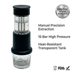 Machine à expresso manuelle 2 en 1, 120 ml, en acier inoxydable, pression de 10 à 15 bars, compatible avec les capsules et le café moulu - Product Image 3