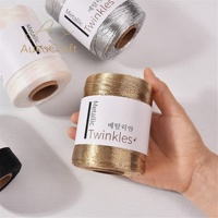 Fil métallique argenté de 1 mm, 200 g, pour tricot manuel DIY, cordon en polyester pour crochet, idéal pour sacs et projets de tricot DIY, cordon coréen