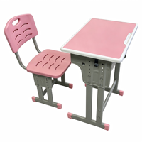 Escritorio y Silla para Estudiantes en Oferta, Estructura de Acero Resistente, Juego de Mesa Individual para Escuela Secundaria y Universidad