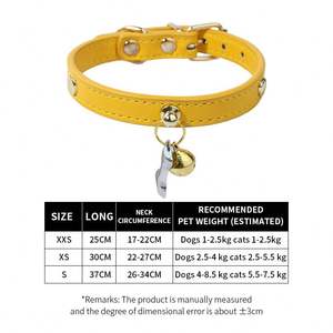 Collier pour chien et chat en PU, imperméable, avec clochette en forme d'os, motif dessin animé avec rubans, pour petits animaux, collier pour chien Teddy - Product Image 2