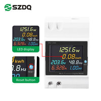 SZDQ D52-2066 6-in-1 Pengukur Frekuensi Energi Digital Monitor AC Satu Fasa Layar LCD Pengukuran Daya KWH Akurasi Tinggi