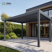 Kits de pergola en aluminium Jiake avec toit à lames orientables et système de drainage pour projets d'installation de patio dans la cour arrière, sur mesure
