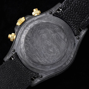 <span class=keywords><strong>Reloj</strong></span> de Pulsera Cronógrafo de Carbono Forjado Negro Maestro, Esfera Redonda Estilo Desierto, <span class=keywords><strong>Reloj</strong></span> de Expedición para Hombre - Product Image 6