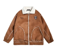 Jaket Bomber Kulit Sapi Musim Dingin Berkualitas Tinggi, Slim Fit, Kerah Tegak, Multi-Saku, Ritsleting, Gaya Biker, Warna Polos