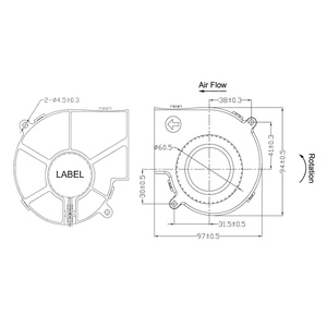 Centrifugal <strong>Blower</strong> Plastic <strong>Fan</strong> <strong>97</strong>*94*<strong>33mm</strong> 9733 Dc12v China Centrifugal Dc <strong>Blower</strong> <strong>Fan</strong> - Product Image 6