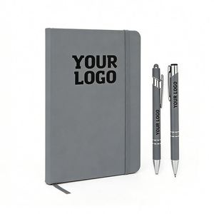 Libretas Personalizadas con Logotipo A5, de Cuero PU Gris, Económicas, para Oficina, Negocios, Regalos Promocionales, Estudiantes, con Tapa Dura, al por Mayor - Product Image 1
