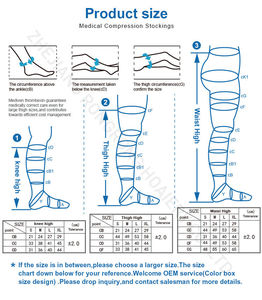 Cộng Với Kích Thước 20-30mmHg Mở Toe Đầu Gối Cao Y Tế Nén Vớ Cho Giãn Tĩnh Mạch Chuyến Bay - Product Image 5
