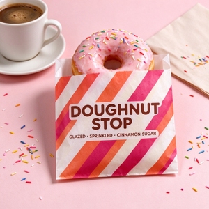 Custom Logo Printed Sharp Bottom <b>Paper</b> Bag <b>for</b> Bread Donuts Cookies Macaron Dessert Take Away Packaging Greaseproof <b>Paper</b> Bag - Product Image 1
