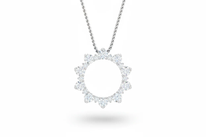 สร้อยคอวงกลมเปิดประดับเพชรลอยตัว ดีไซน์หรูหรา พร้อมสายโซ่ ประดับอัญมณ์คุณภาพสูง ดีไซน์เงางาม เหมาะสำหรับเป็นเครื่องประดับแฟชั่นสำหรับผู้หญิง - Product Image 4