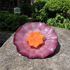 Platos de vidrio soplado naranja con <span class=keywords><strong>estambre</strong></span> blanco para decoración de paredes - Product Image 5