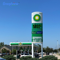 Letrero de Pylon Personalizado para Gasolinera con Pantalla LED de 12 Pulgadas para Gasolina, Letrero de Pylon para Gasolinera de Primera Calidad