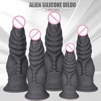 Dildo de Silicona Realista con Diseño de Alien, Juguete Sexual para Adultos, Tamaño Grande, Textura Acanalada, Silicona Suave, Producto de Placer Masculino