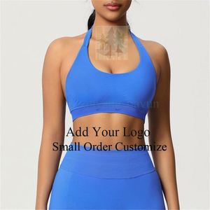 Summer Nude Yoga <strong>Vest</strong> <strong>Women</strong> Hanging Neck Sports Underwear with Chest Pad Fitness Bra Quick Dry Yoga Wear - Product Image 4