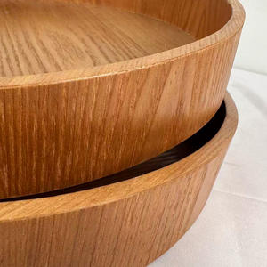 Plateaux en bois de chêne frêne naturel Plateau à vaisselle <span class=keywords><strong>d</strong></span>écoratif en bois massif minimaliste Bureau de salon Durable Facile à nettoyer Aliments Fruits - Product Image 2