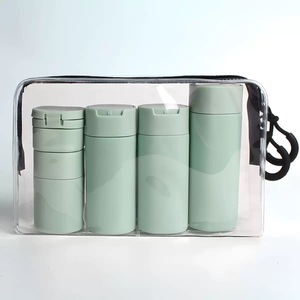 Juego <span class=keywords><strong>de</strong></span> Botellas <span class=keywords><strong>de</strong></span> Viaje Cuadradas Recargables <span class=keywords><strong>de</strong></span> PE <span class=keywords><strong>de</strong></span> 15 ml, 80 ml y 100 ml, Frascos Cosméticos a Prueba <span class=keywords><strong>de</strong></span> Fugas, Aprobados por la TSA para Llevar Champú y Loción con Bomba - Product Image 1