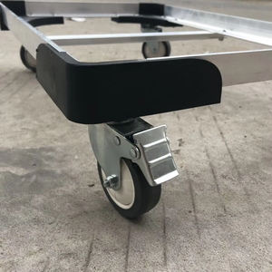 Kustom peti plastik portabel menggunakan troli bergerak <span class=keywords><strong>4</strong></span> roda Aluminium plastik bergerak Dolly untuk kotak pergantian logistik - Product Image 6