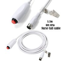 Câble adaptateur pour bouton d'appel infirmier DIN 8 broches à âme en cuivre avec fonction d'appel d'urgence et clip, modèle 6352