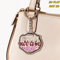 Porte-clés en acrylique « It's Okay Not to Be Okay » – Breloque de sensibilisation à la santé mentale pour sac ou clés – Pendentif transparent durable