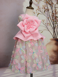 Design principessa bambine 3D grandi fiori abiti volant fiori eleganti compleanno matrimonio Tulle vestiti boutique - Product Image 5