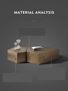 Chất lượng cao hiện đại kết hợp Bàn cà phê đặt vàng thép không gỉ kim loại kính bên bàn ăn 2 mảnh phong cách đô thị - Product Image 5