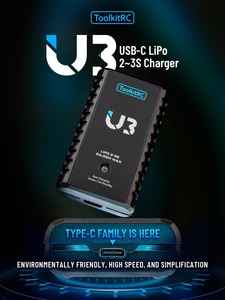 Chargeur de batterie LiPo 2-3S / NiMh 4-8S USB-C ultra-portable ToolkitRC U3 / UN3 3.0A 38W avec port d'équilibrage PD/AFC/QC en métal et plastique - Product Image 6