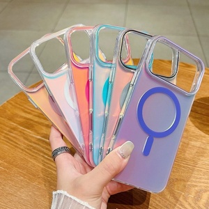 โรงงานเซนยอร์ค ขายส่งเคสโทรศัพท์มือถือแบบแม่เหล็ก IMD ลายเลเซอร์ออโรร่าหลากสี สำหรับ iPhone 12 pro max 13 14 15 16 17Air - Product Image 2