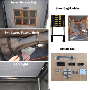 Cập nhật mới 300D vải không thấm nước xe bán tải hàng đầu Lều dễ dàng mở mái nhôm tự động vỏ cứng 4 người thang bông - Product Image 3