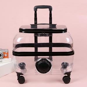 Inovação Design OEM Outdoor Grande Capacidade Transparente PVC Respirável Portátil cat travel bag <span class=keywords><strong>Pet</strong></span> <span class=keywords><strong>Trolley</strong></span> com ventilador elétrico - Product Image 4