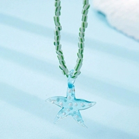 Zomer Oceaanvakantie Bohemien Damesketting Met Stervormige Kreeftenkrabschildpad Schelp Fruithangers Trendy Mode-Sieraden