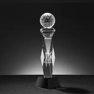 Hot Sale Custom Creatief Ontwerp Logo Relatiegeschenken Massief Glas Kristal Awards En Trofee