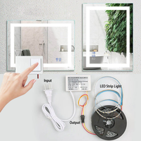 Miroir de salle de bain LED intelligent à trois couleurs 12V 1A de haute qualité avec interrupteur tactile pour lampe LED