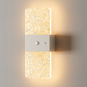Wireless Magnetic Motion Sensor Night <b>Light</b> USB Rechargeable Textured Acrylic LED Wall Lamp Indoor <b>Corridor</b> Decor Wall <b>Light</b> - Product Image 4