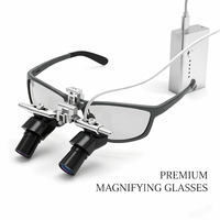 Loupes dentaires binoculaires portables avec lampe LED 4X, ergonomiques, pour interventions chirurgicales