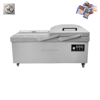 Machine de mise sous vide à double chambre FKJX pour usage commercial, adaptée aux aliments secs et humides, tels que les gâteaux aux jujubes, les saucisses et les plats cuits