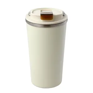 Caneca de café Everich 350ml em aço inoxidável com paredes duplas e tampa de beber direta com alça, novo design