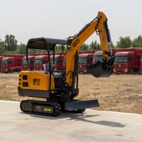 Excavator Mini Crawler Cina Tipe Farm 22 dengan Lengan Ekstensi untuk Konstruksi, Mesin Crawler, Daya Gali Tinggi, Harga Excavator Mikro